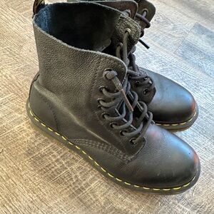 Dr. Martens Black Boots with Yellow Stitching